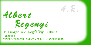 albert regenyi business card